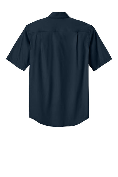 Rear View of Navy Carhartt Rugged Professional Series Short Sleeve Shirt CT106688