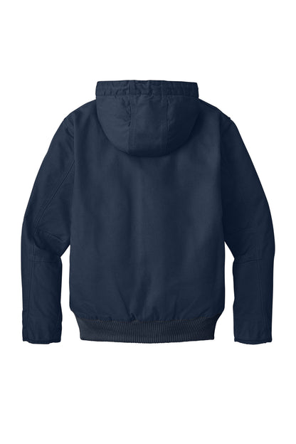 Rear View of Navy Carhartt Washed Duck Active Jac. CT104050