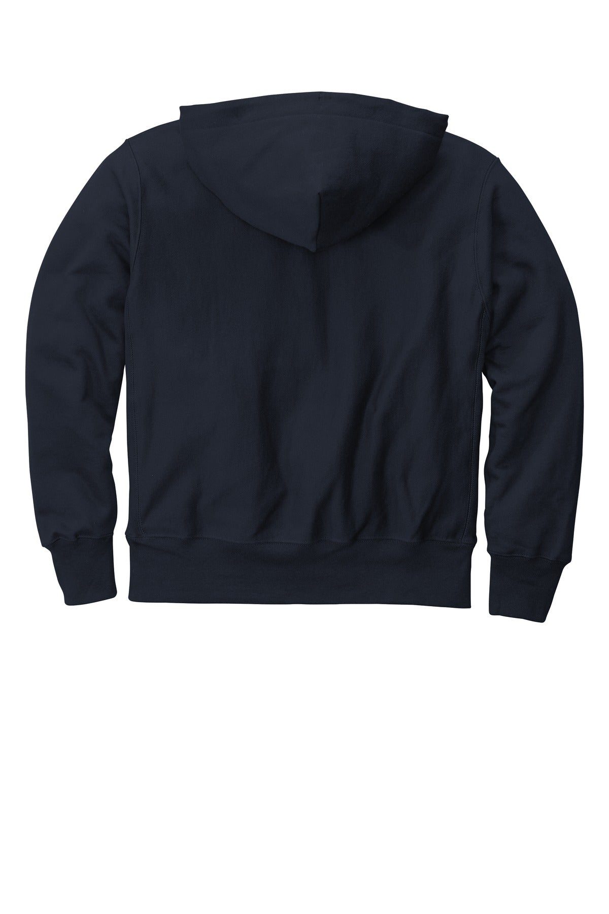 Rear View of Navy Champion Reverse Weave Hooded Sweatshirt S101