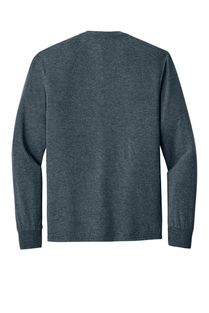 Rear View of Navy Frost District Perfect Tri Long Sleeve Tee . DM132