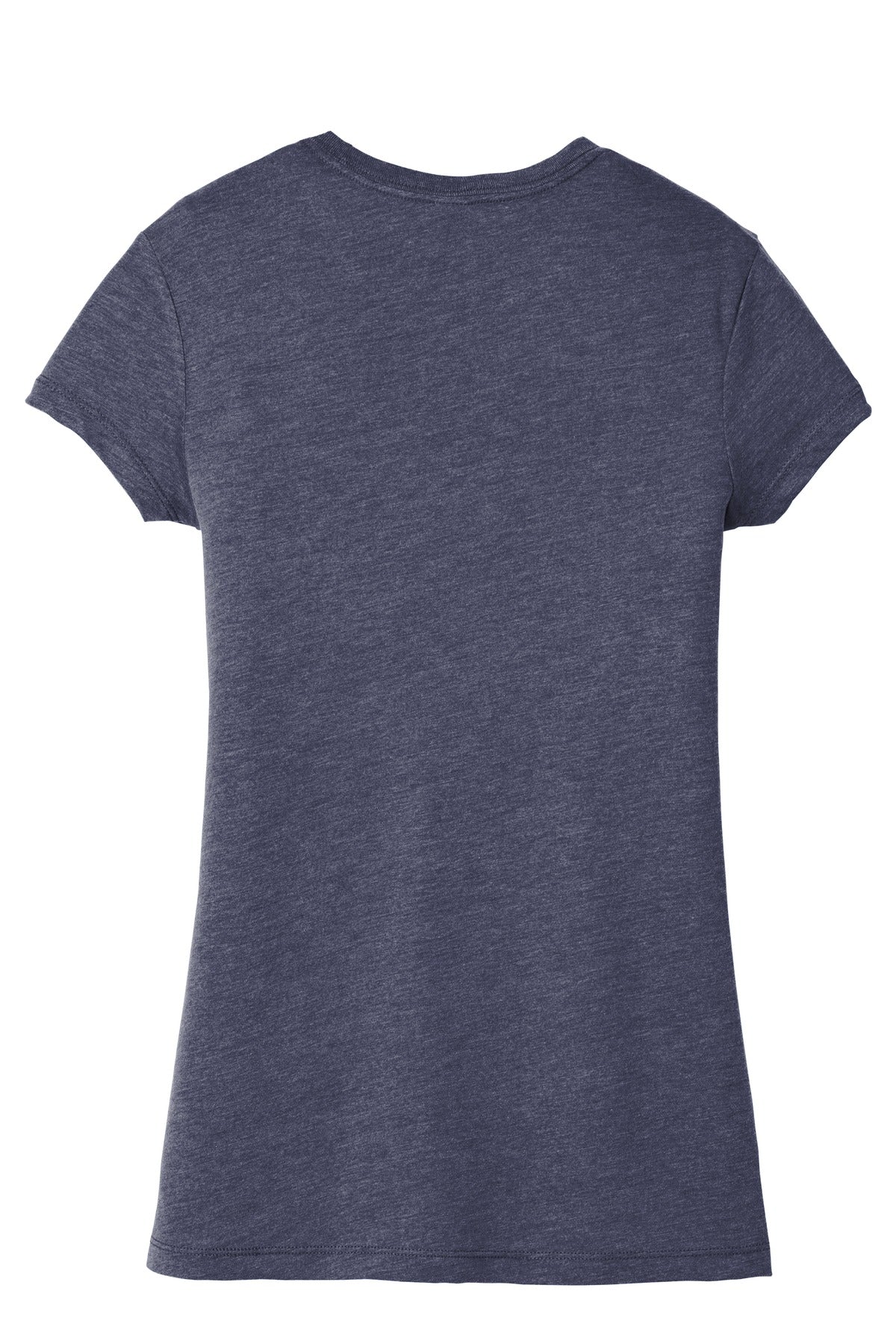 Rear View of Navy Frost District Women's Fitted Perfect Tri Tee. DT155