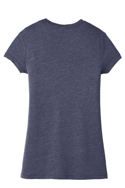 Rear View of Navy Frost District Women's Fitted Perfect Tri Tee. DT155