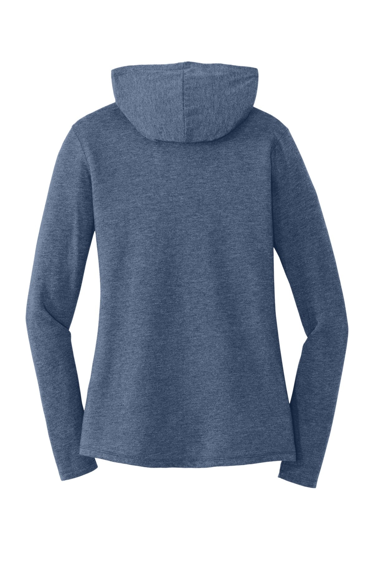 Rear View of Navy Frost District Women's Perfect Tri Long Sleeve Hoodie. DM139L