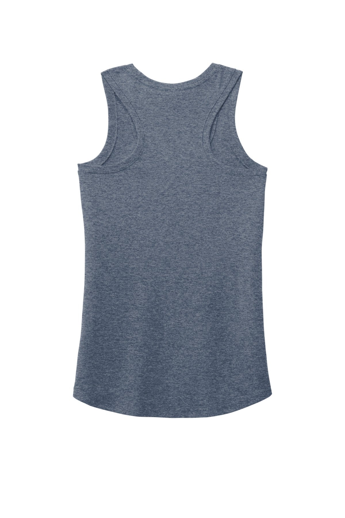 Rear View of Navy Frost District Women's Perfect Tri Racerback Tank. DM138L