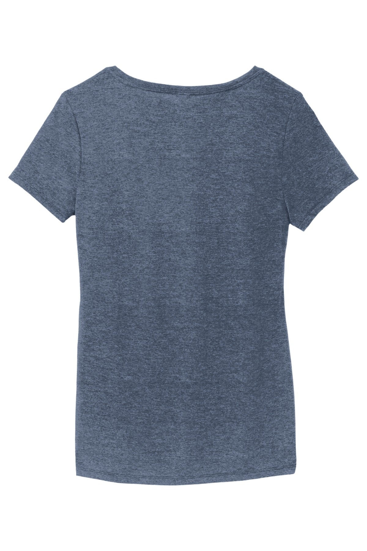 Rear View of Navy Frost District Women's Perfect Tri V-Neck Tee. DM1350L