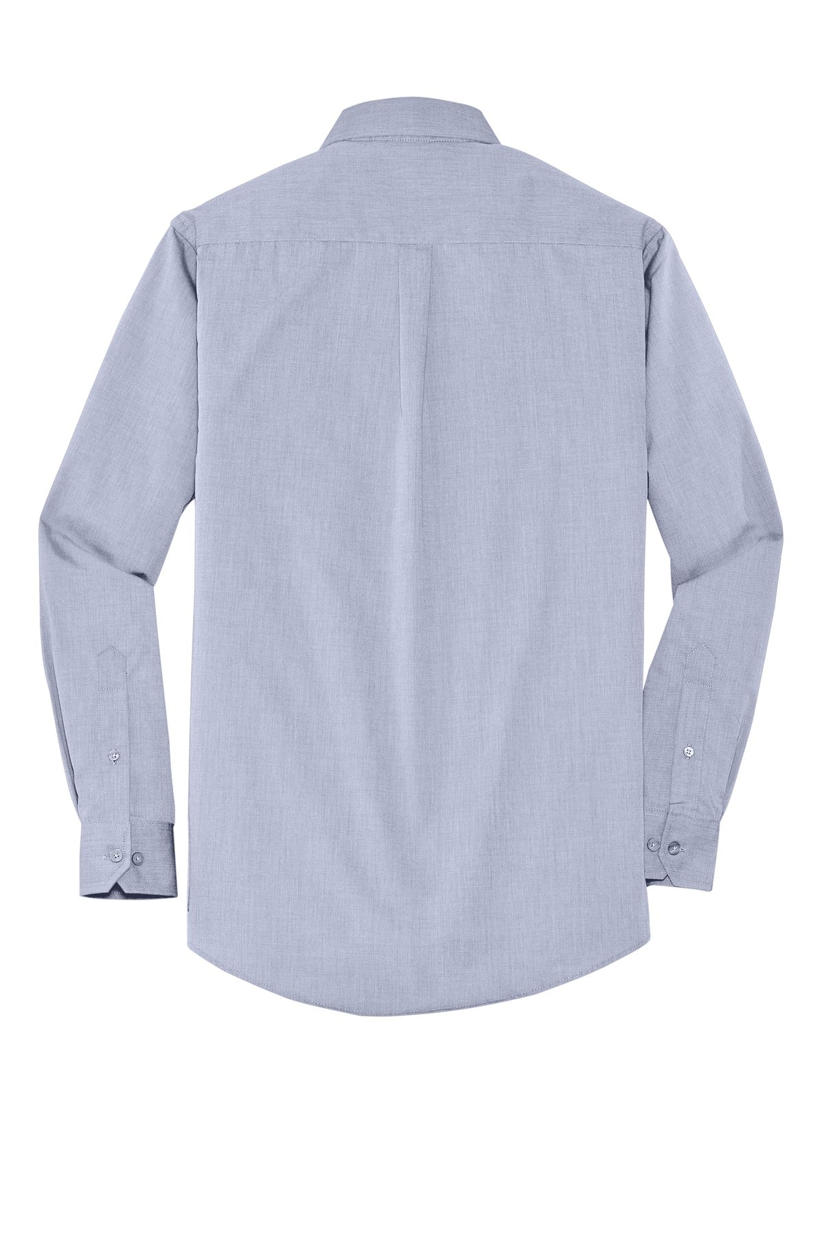 Rear View of Navy Frost Port Authority Crosshatch Easy Care Shirt. S640