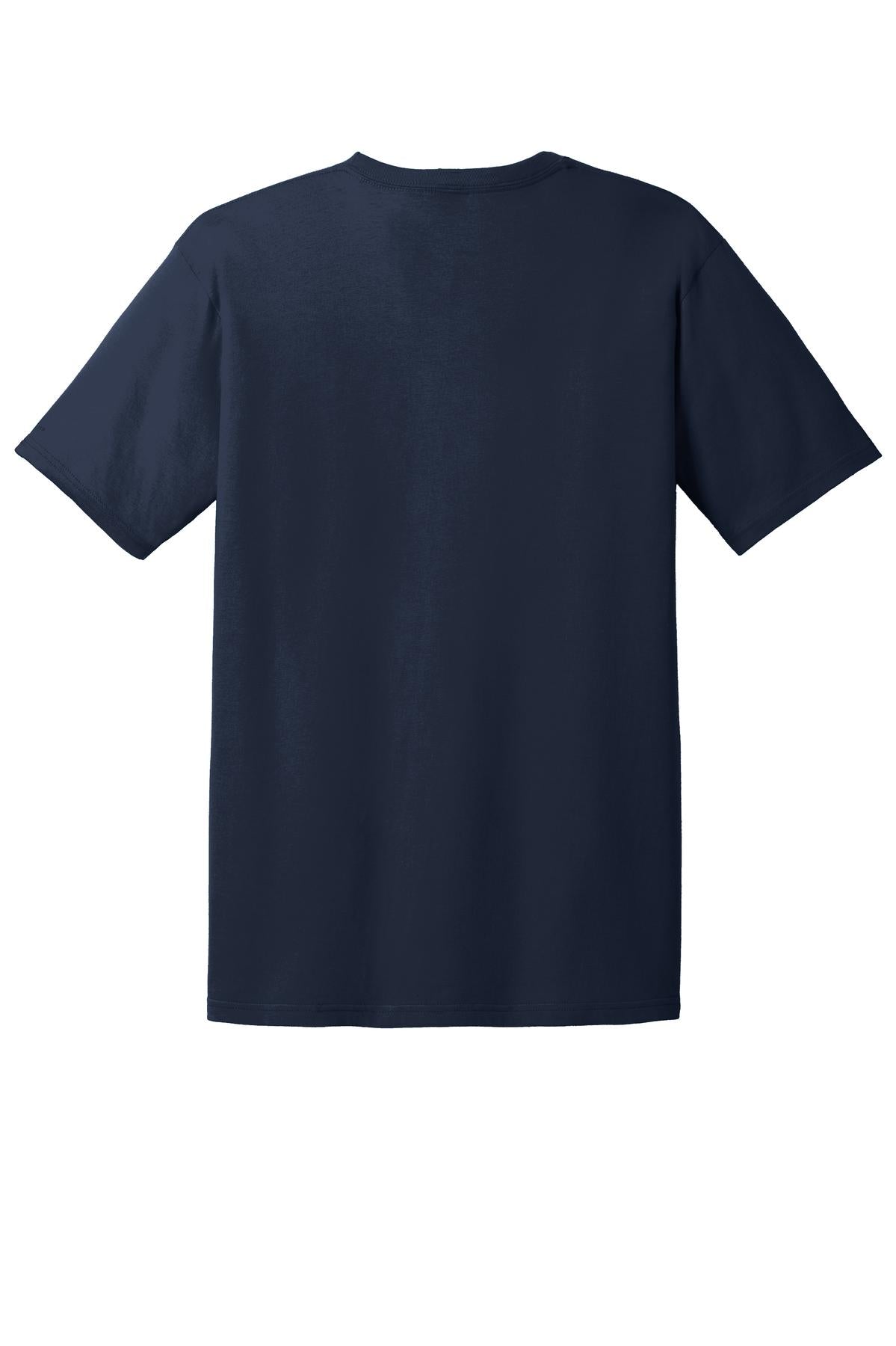 Rear View of Navy Gildan 100% Ring Spun Cotton T-Shirt. 980