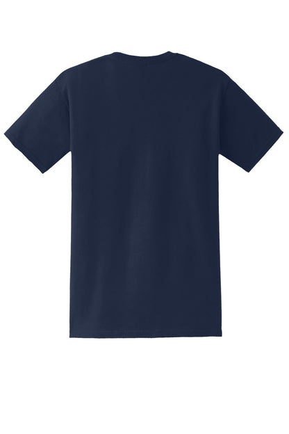 Rear View of Navy Gildan - DryBlend 50 Cotton/50 Poly Pocket T-Shirt. 8300