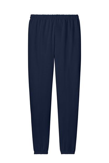 Rear View of Navy Gildan Heavy Blend Sweatpant. 18200