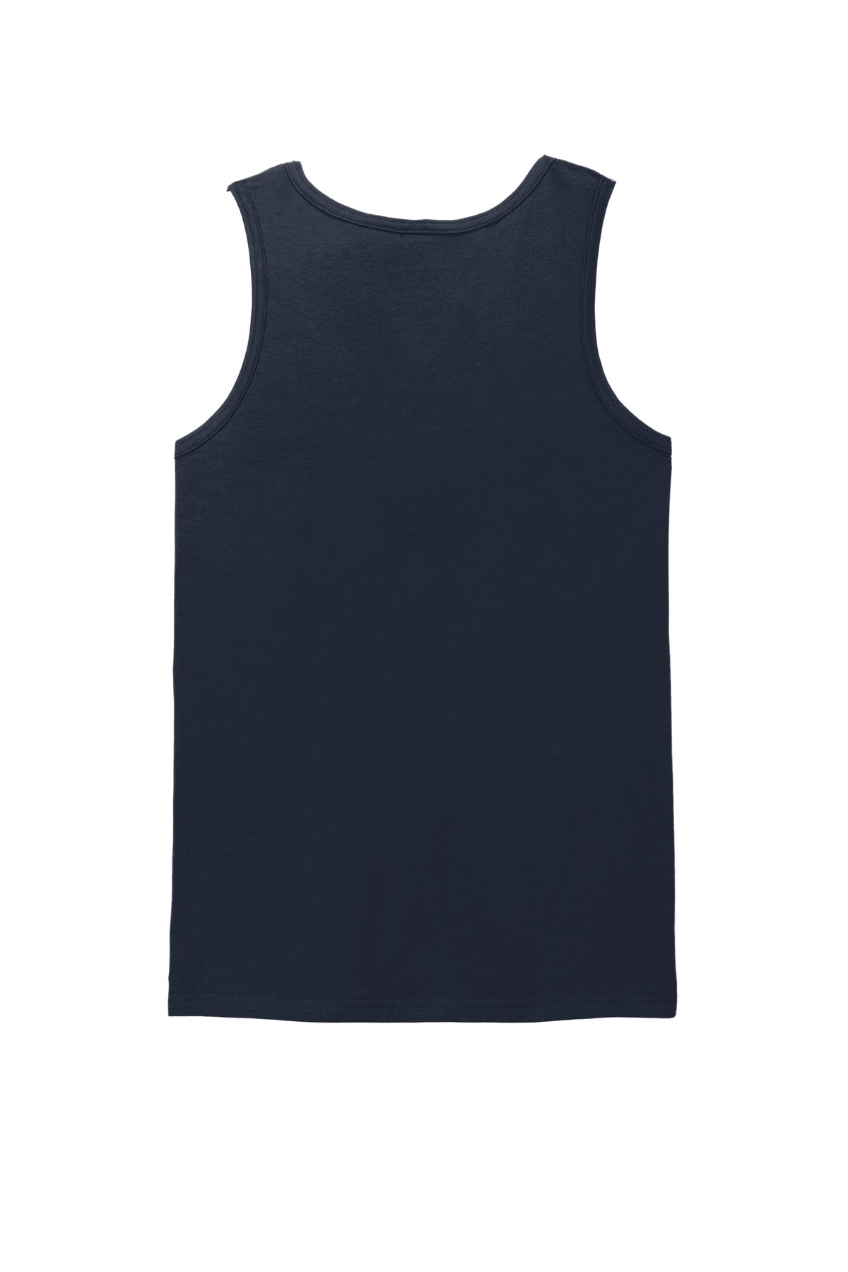 Rear View of Navy Gildan Softstyle Tank Top 64200