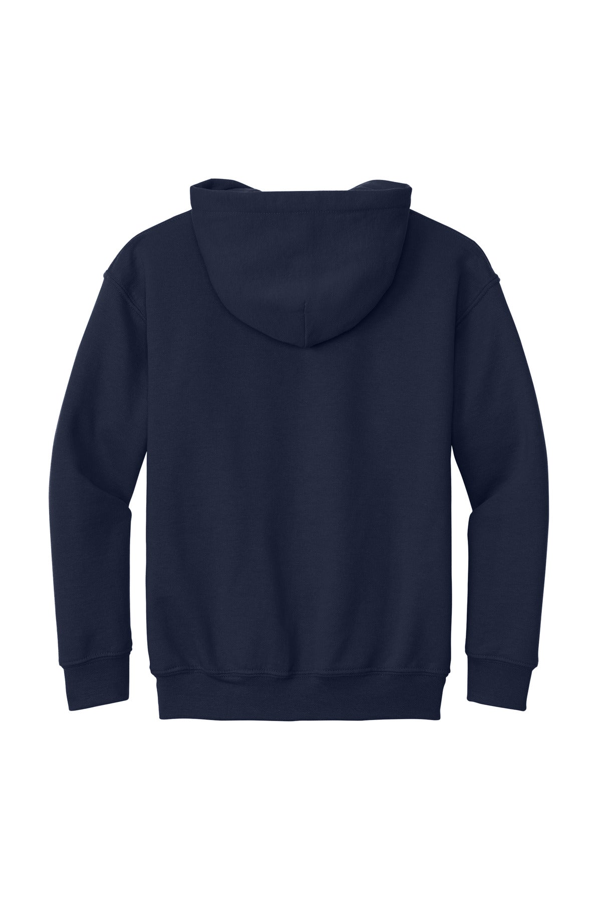 Rear View of NAVY Gildan - Youth Heavy Blend Hooded Sweatshirt. 18500B