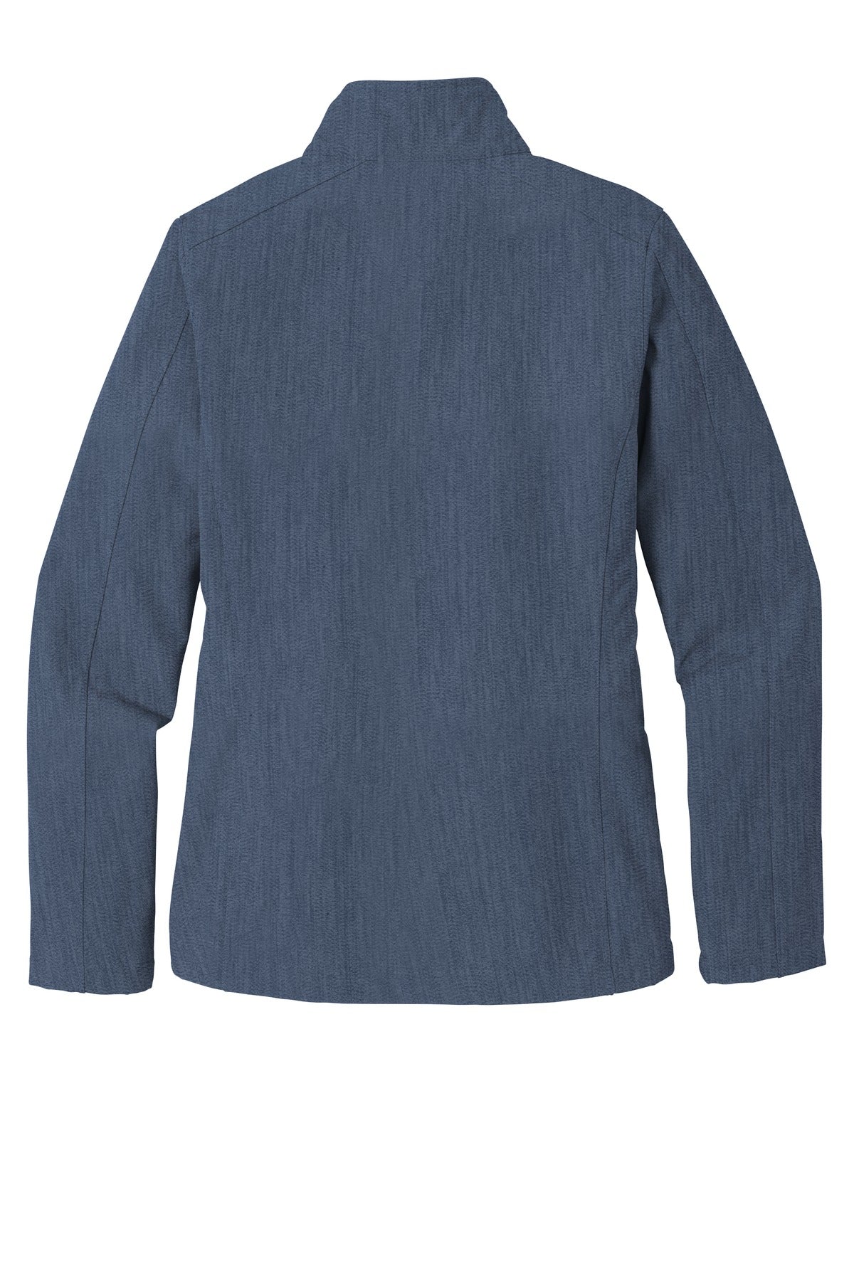 Rear View of Navy Heather Port Authority Women's Core Soft Shell Jacket. L317