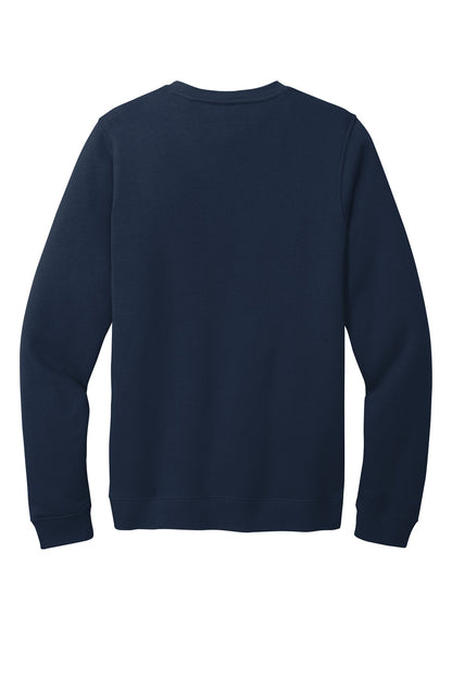 Rear View of Navy Nike Club Fleece Crew CJ1614
