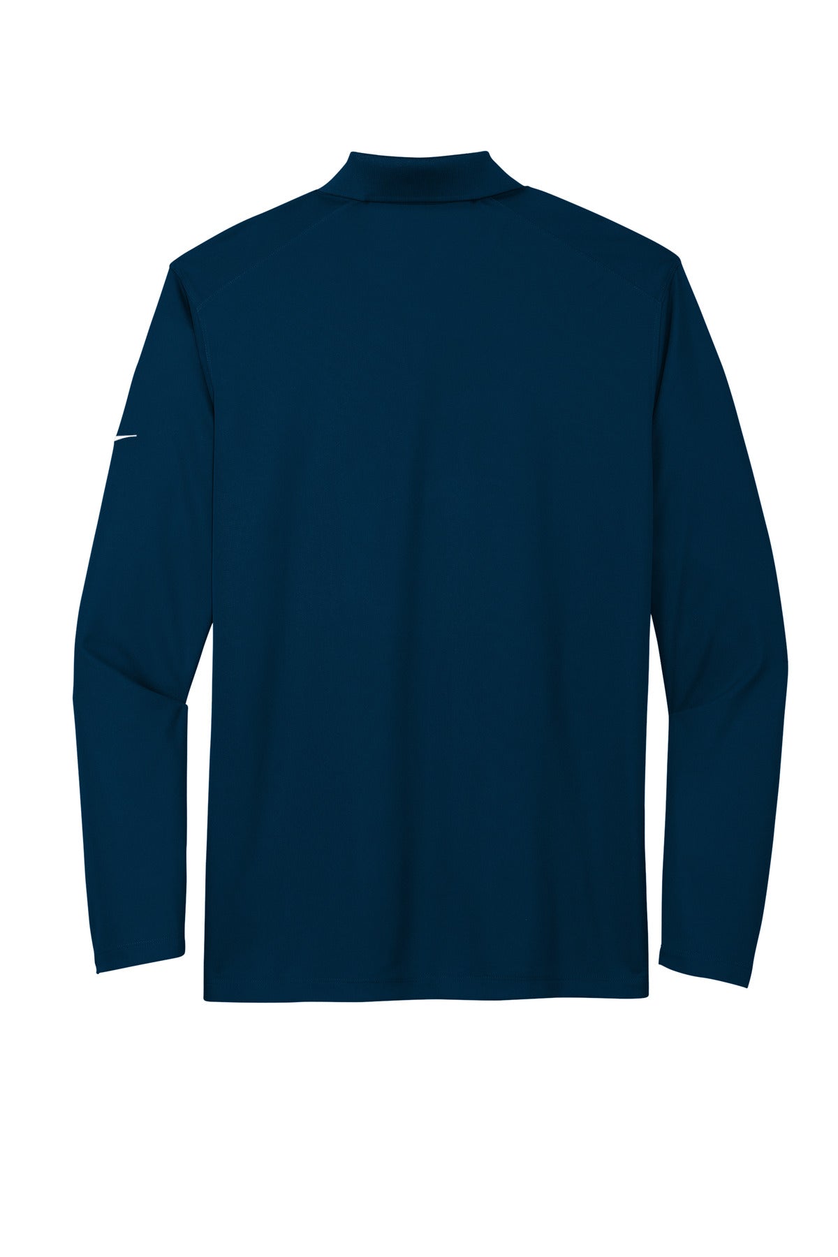 Rear View of Navy Nike Dri-FIT Micro Pique 2.0 Long Sleeve Polo NKDC2104