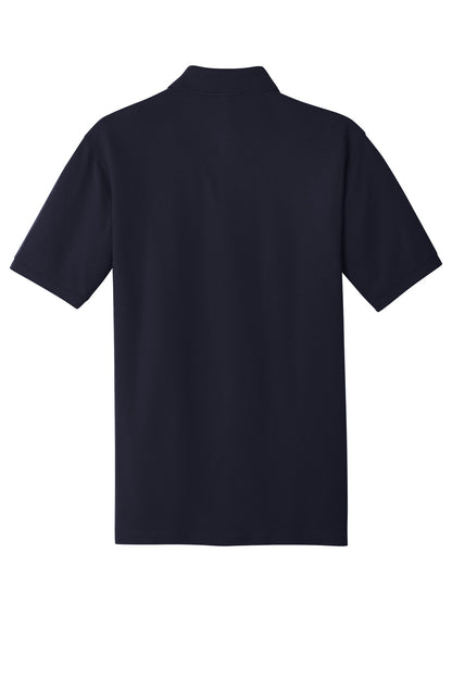 Rear View of Navy Port Authority EZCotton Polo. K8000