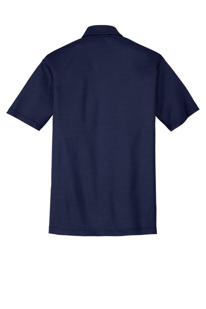 Rear View of Navy Port Authority Silk Touch Performance Pocket Polo. K540P