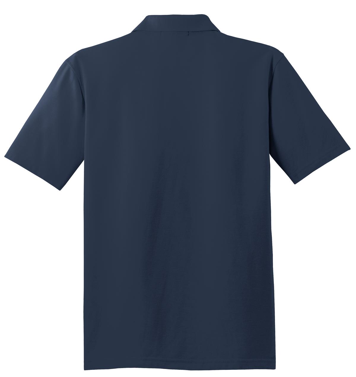 Rear View of Navy Port Authority Stain-Release Polo. K510