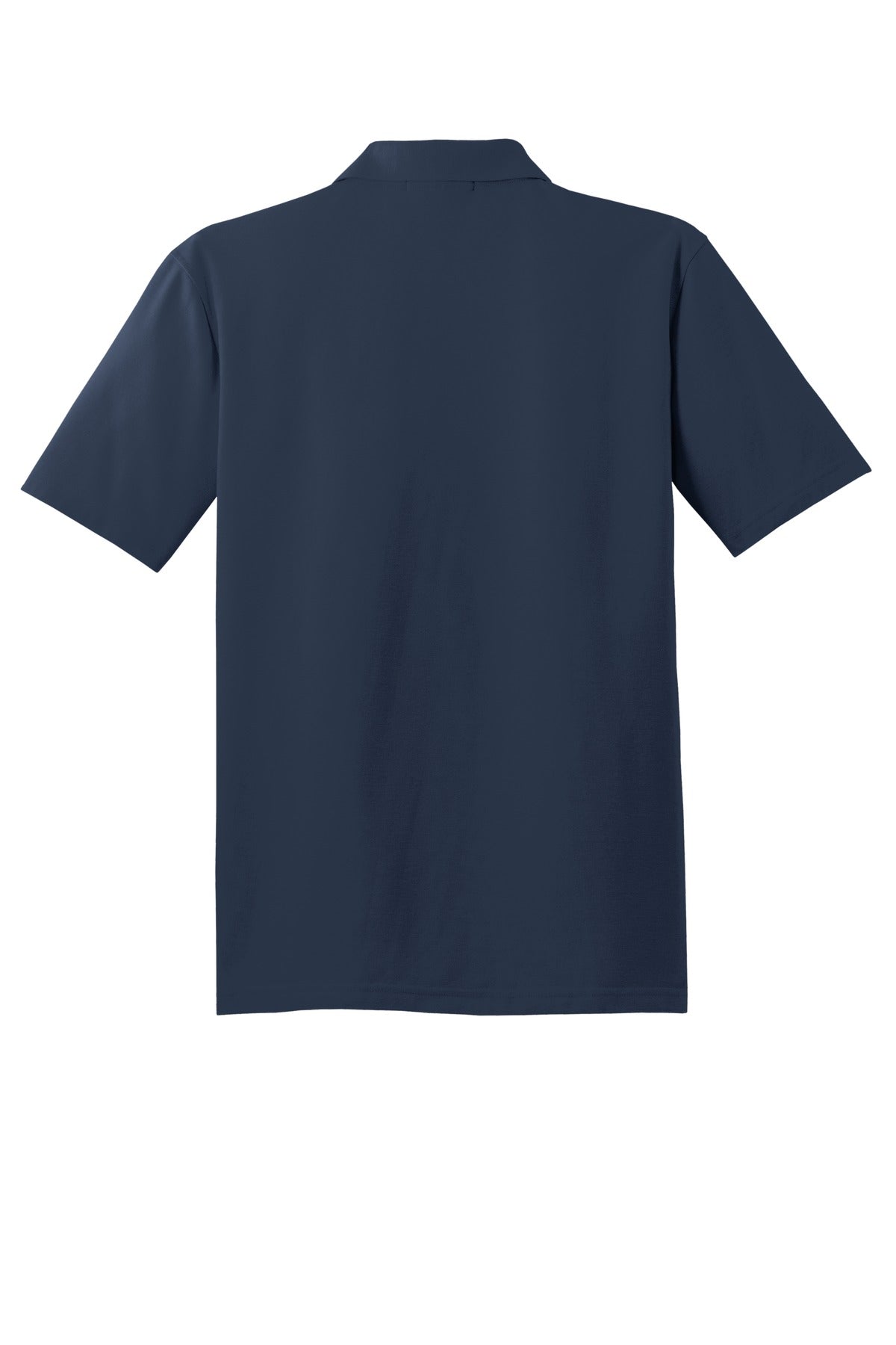 Rear View of Navy Port Authority Tall Stain-Release Polo. TLK510