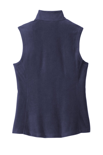 Rear View of Navy Port Authority Women's Accord Microfleece Vest L152
