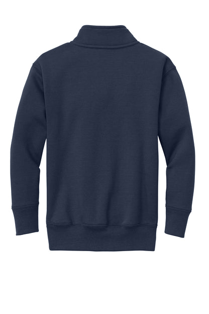 Rear View of Navy Port & Company Youth Core Fleece 1/4-Zip Pullover Sweatshirt PC78YQ