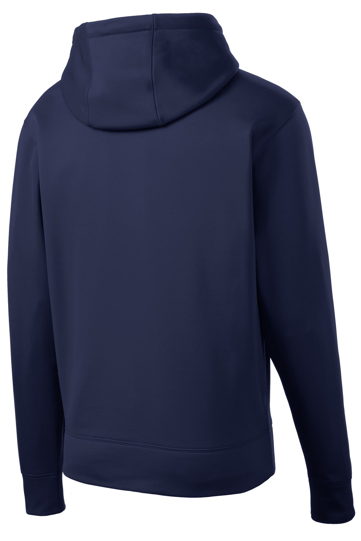 Rear View of Navy Sport-Tek Sport-Wick Fleece Full-Zip Hooded Jacket. ST238