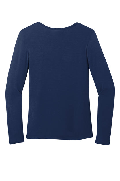 Rear View of Navy Wink Women's Long Sleeve Layer Tee WW4029
