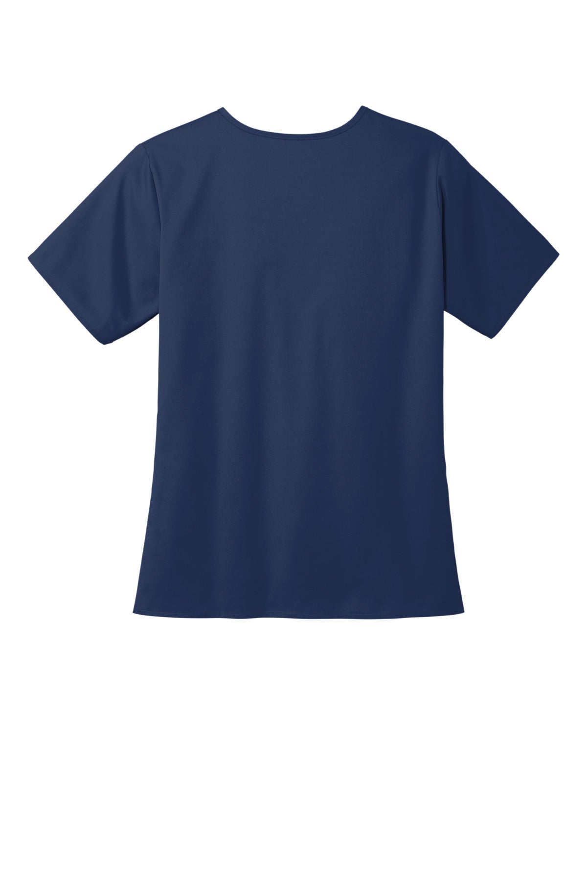 Rear View of Navy Wink Women's WorkFlex V-Neck Top WW4560
