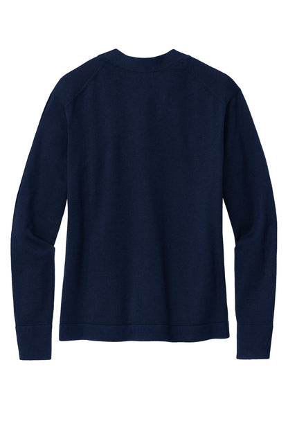 Rear View of NavyBlazer Brooks Brothers Women's Cotton Stretch Cardigan Sweater BB18405