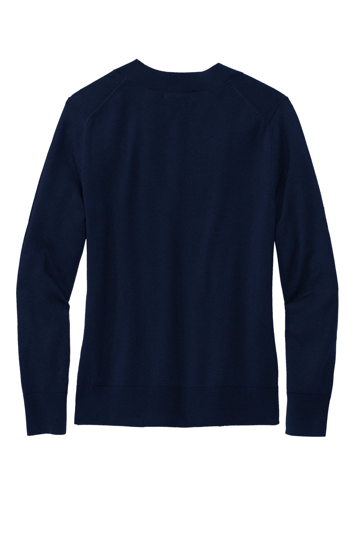 Rear View of NavyBlazer Brooks Brothers Women's Cotton Stretch V-Neck Sweater BB18401