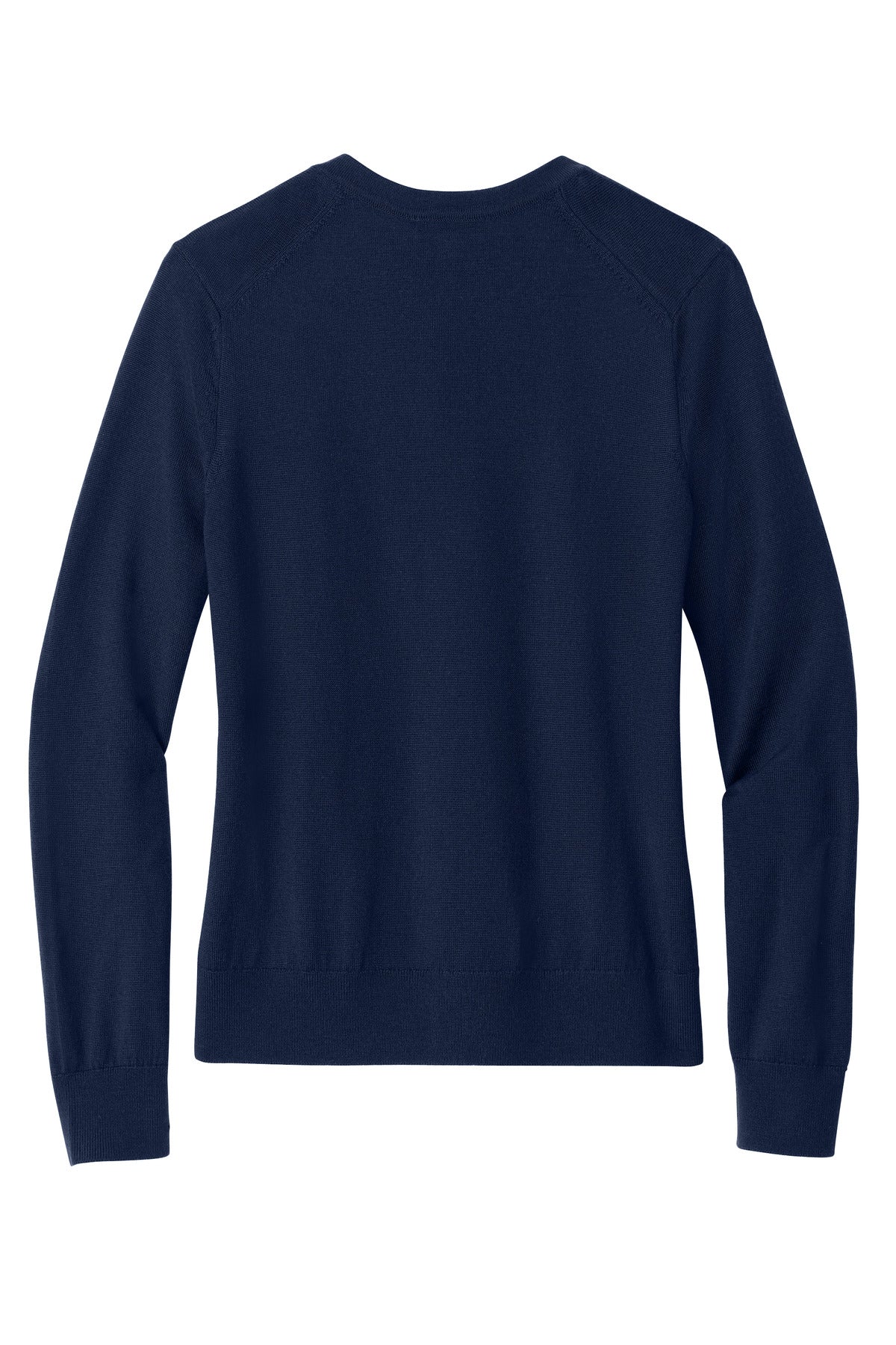 Rear View of NavyBlazer Brooks Brothers Women's Washable Merino Cardigan Sweater BB18413