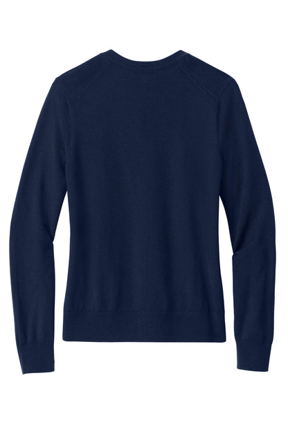 Rear View of NavyBlazer Brooks Brothers Women's Washable Merino Cardigan Sweater BB18413