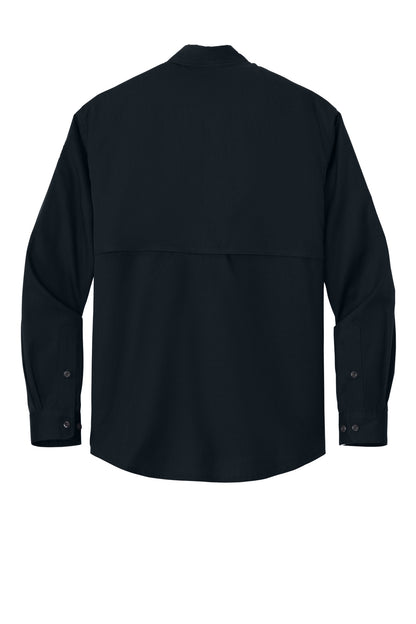 Rear View of NavyBlue CornerStone Long Sleeve Select Tactical Shirt CSW176