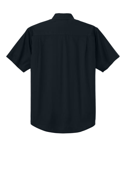Rear View of NavyBlue CornerStone Short Sleeve Select Ripstop Shirt CSW175