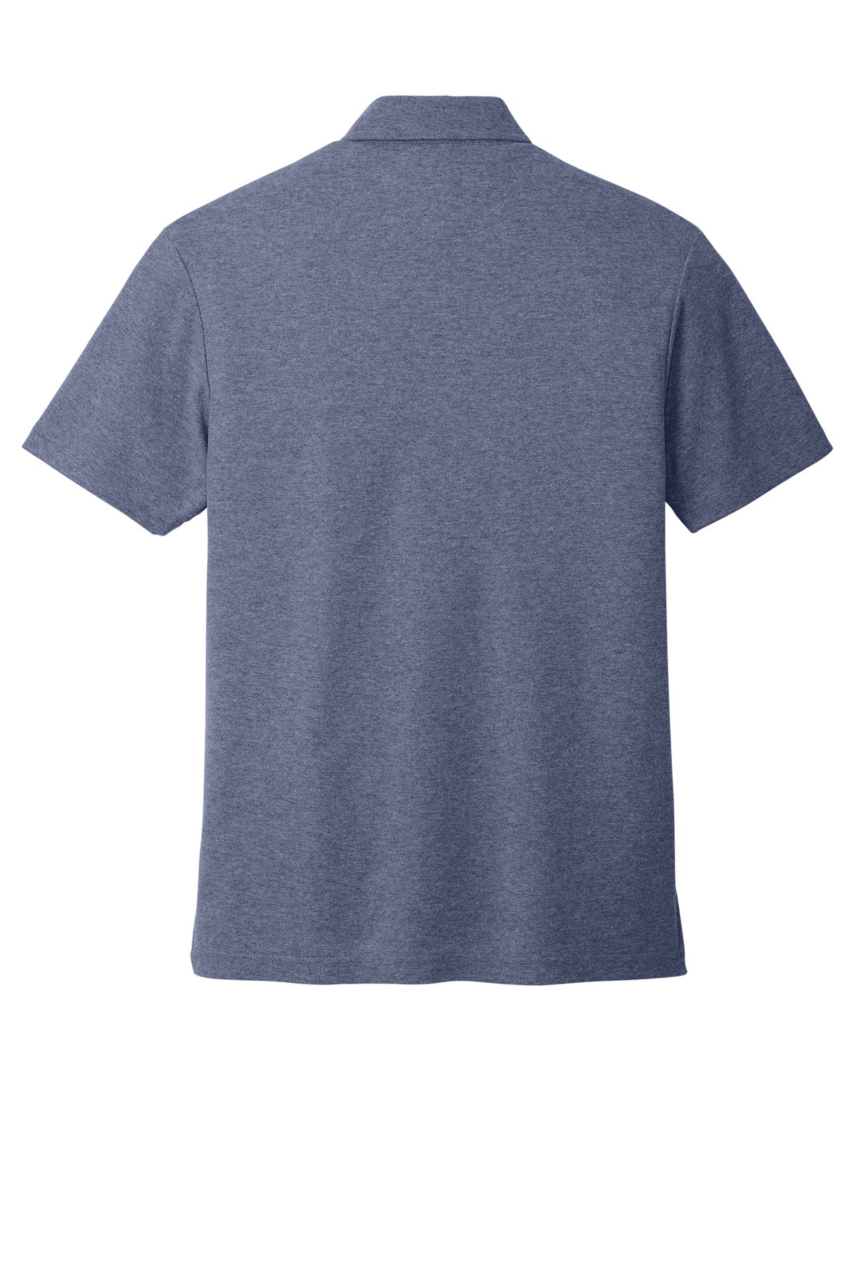 Rear View of NavyHthr Port Authority C-FREE Cotton Blend Pique Pocket Polo K868
