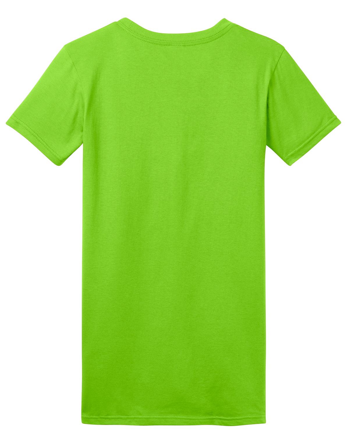 Rear View of Neon Green District Women's Fitted The Concert Tee DT5001