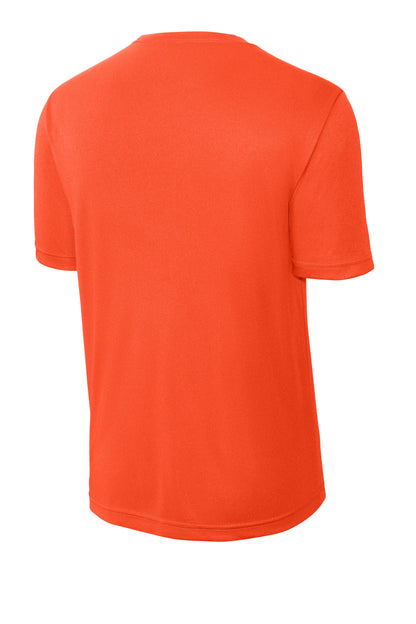 Rear View of Neon Orange Sport-Tek Tall PosiCharge Competitor Tee. TST350