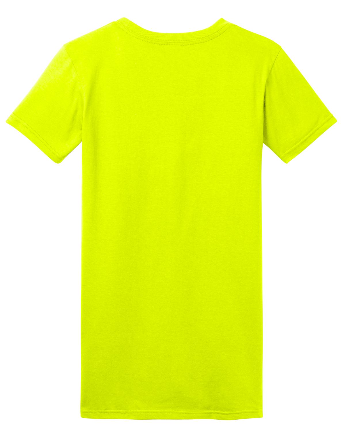 Rear View of Neon Yellow District Women's Fitted The Concert Tee DT5001