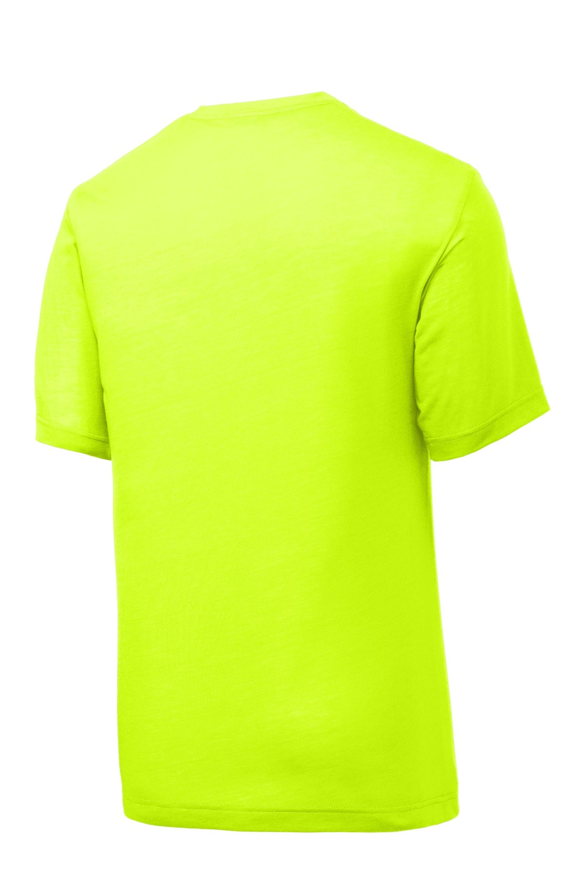 Rear View of Neon Yellow Sport-Tek PosiCharge Competitor Cotton Touch Tee. ST450