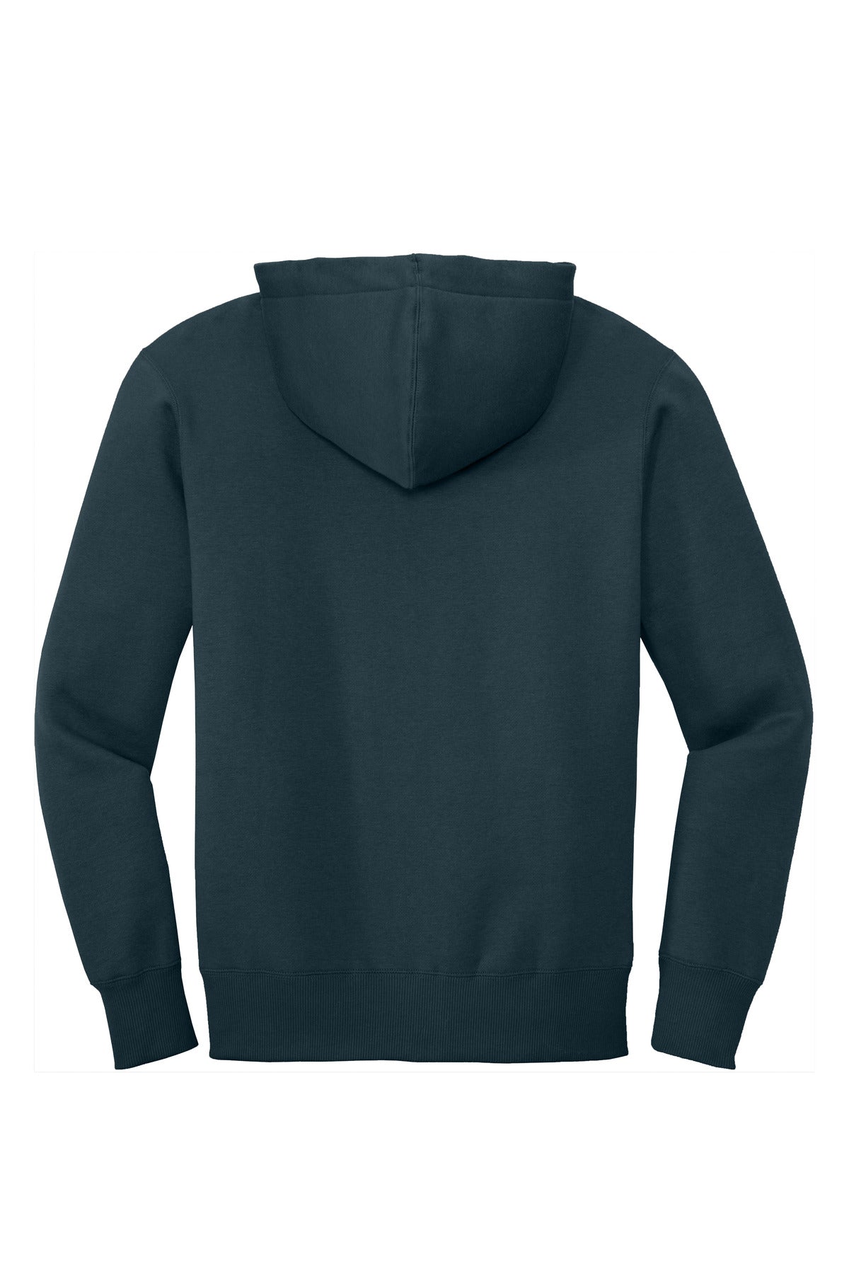 Rear View of New Navy District Perfect Weight Fleece Full-Zip Hoodie DT1103