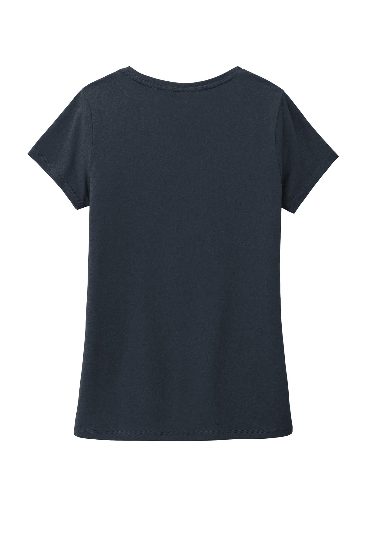 Rear View of New Navy District Women's Perfect Tri V-Neck Tee. DM1350L