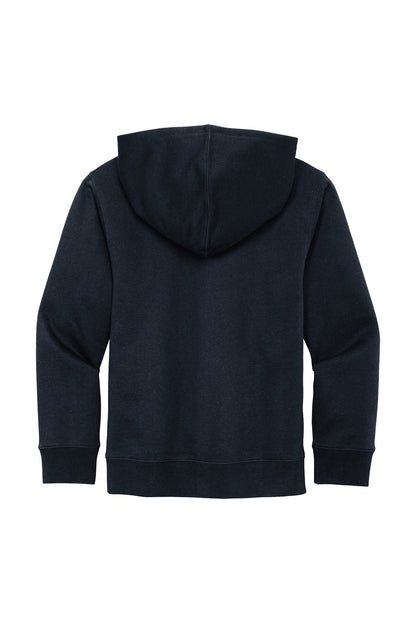 Rear View of New Navy District Youth V.I.T. Fleece Hoodie DT6100Y