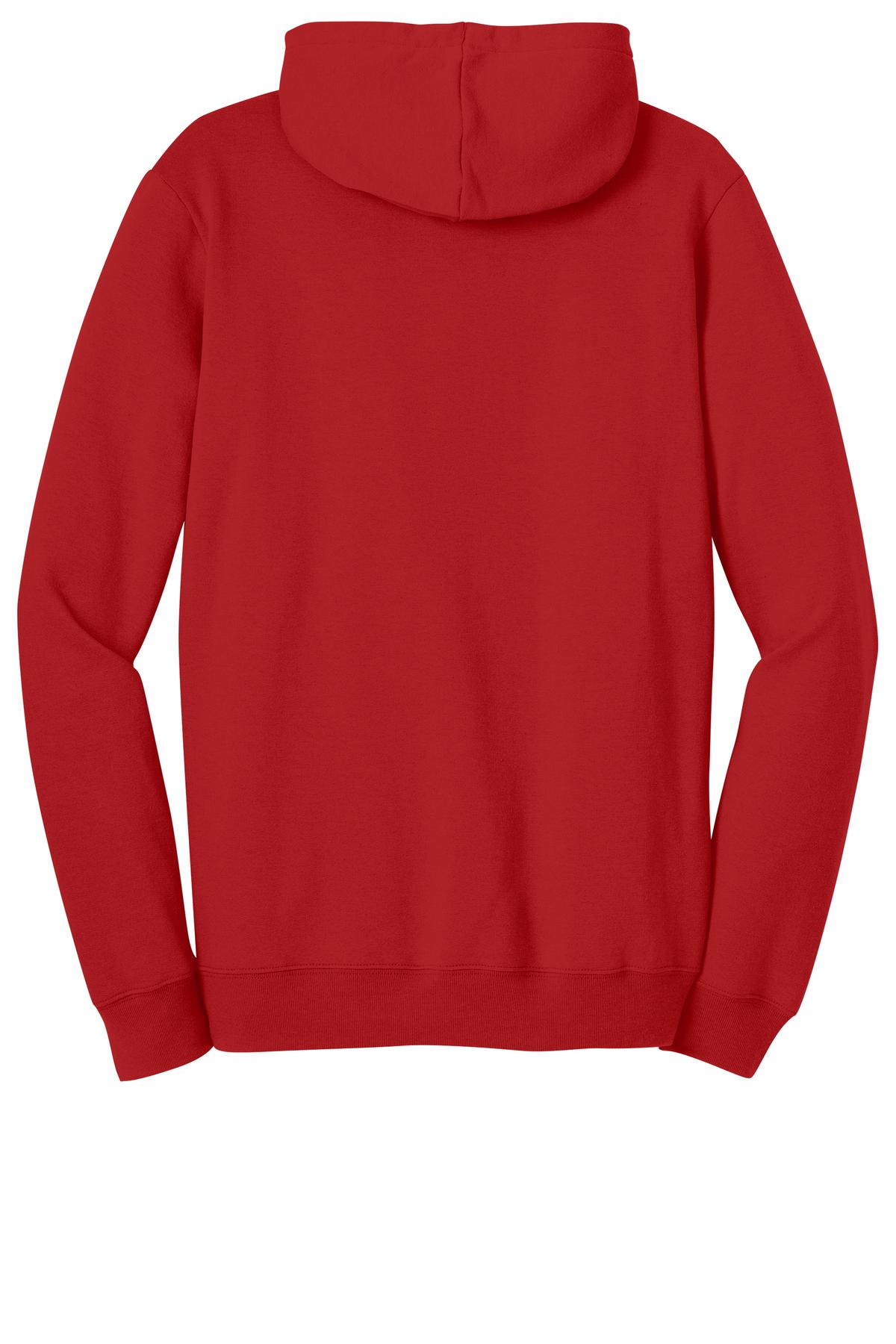Rear View of New Red District The Concert Fleece Hoodie. DT810