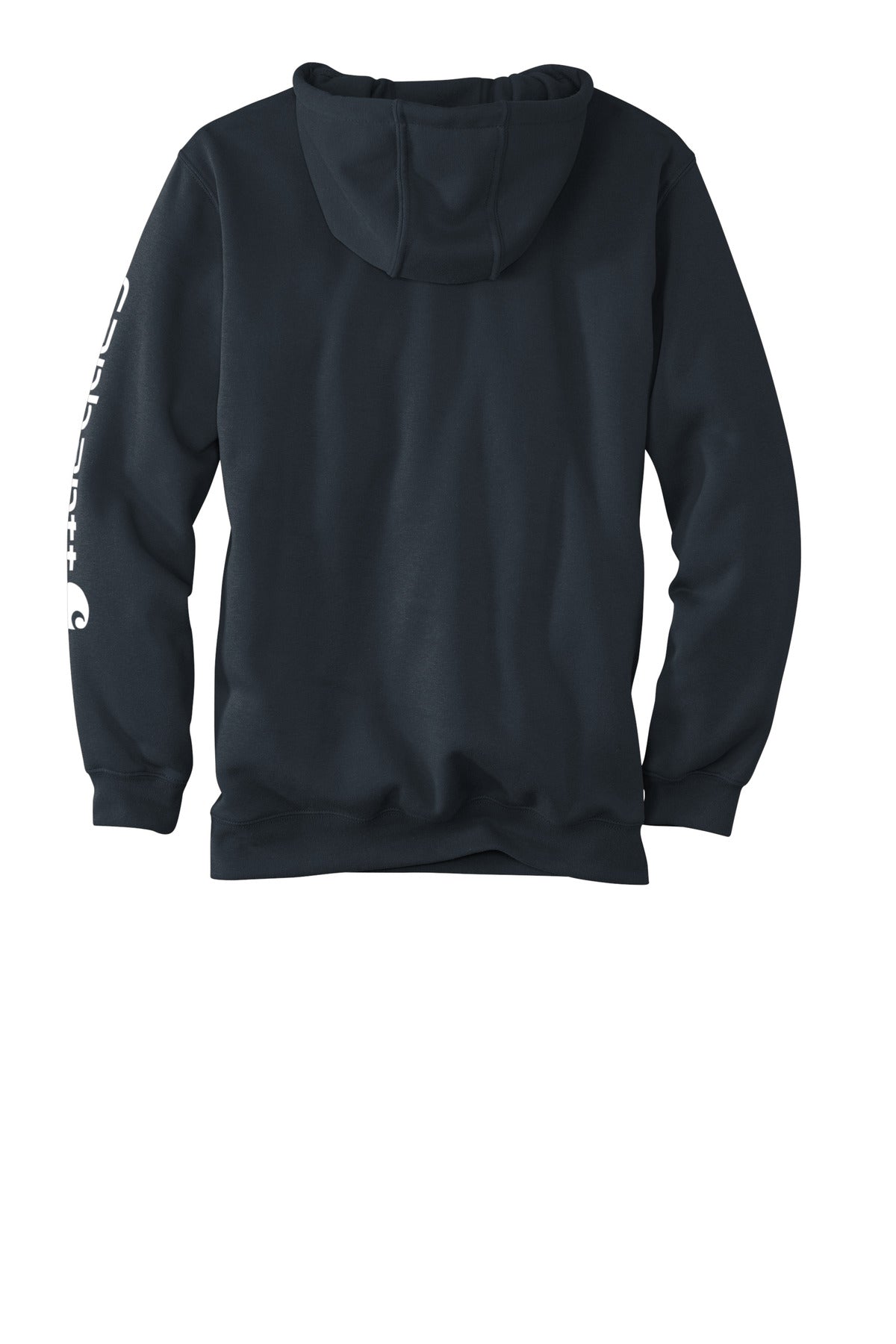 Rear View of NewNavy Carhartt Midweight Hooded Logo Sweatshirt CTK288