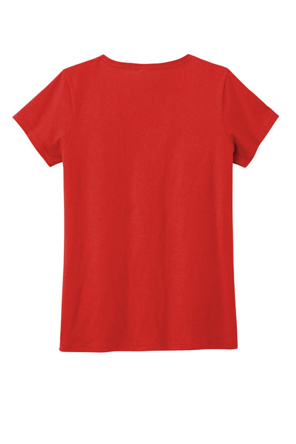 Rear View of NewRed District Women's The Concert Tee V-Neck DT5002