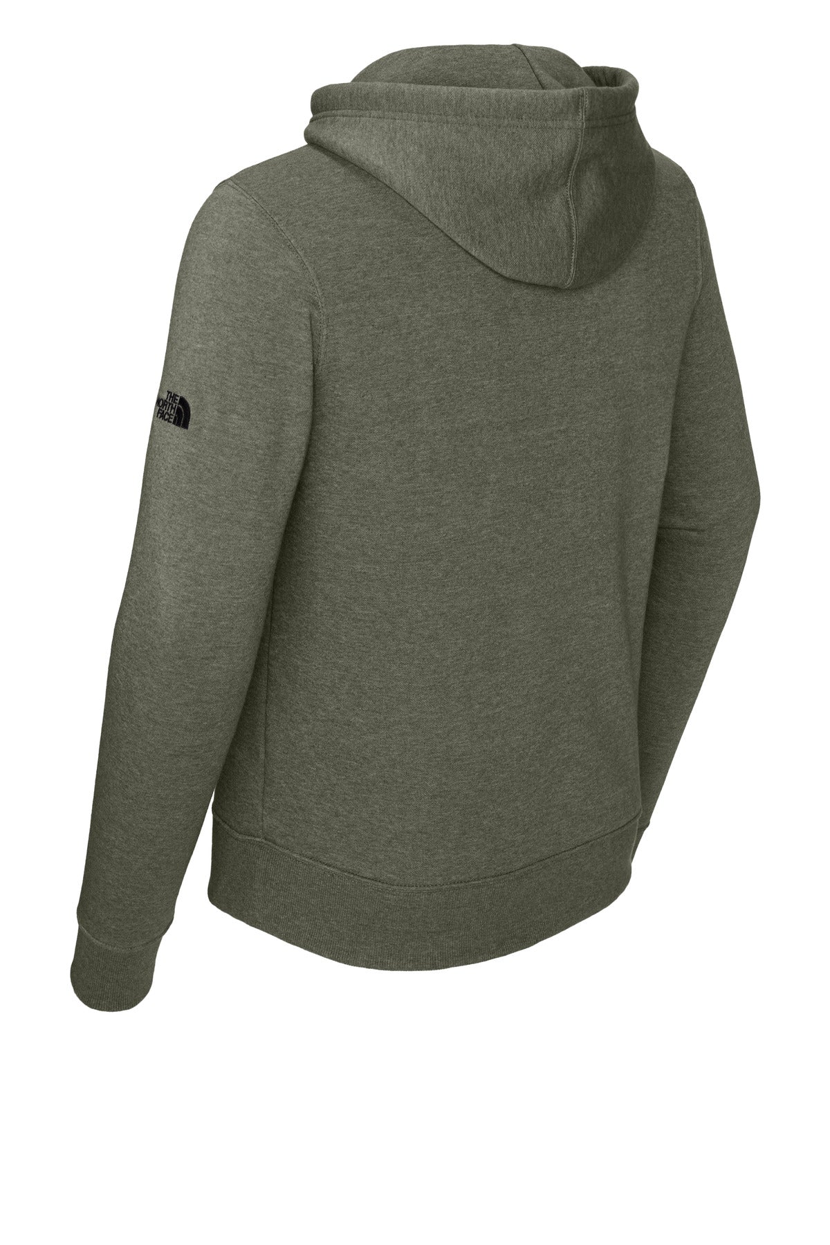 Rear View of NewTpGrnHt The North Face Sleeve Logo Pullover Hoodie NF0A8AU0