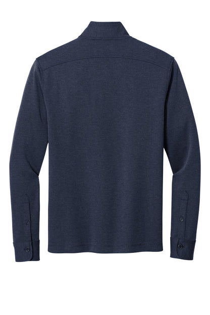 Rear View of NvBlazerHt Brooks Brothers Mid-Layer Stretch 1/2-Button BB18202