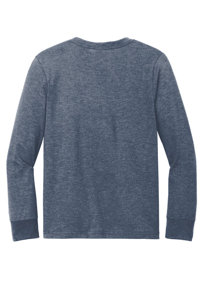 Rear View of NvyFrost District Youth Perfect Tri Long Sleeve Tee DT132Y