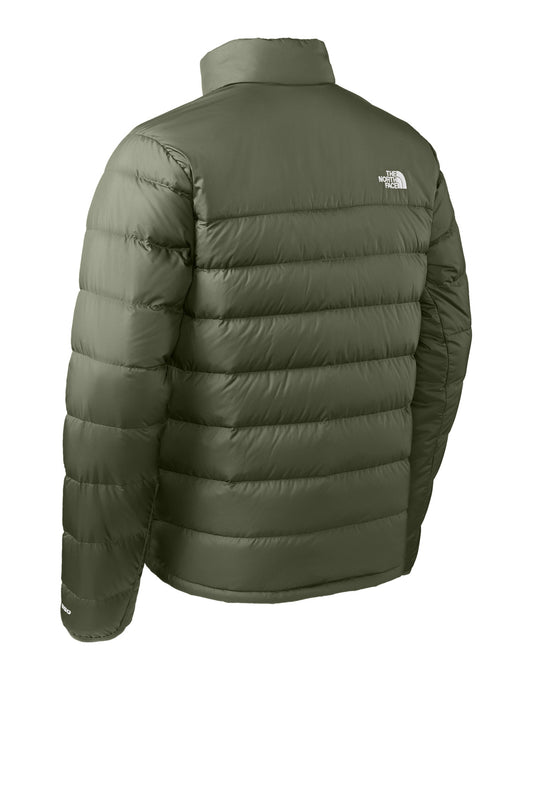 Rear View of NwTaupeGn The North Face Down Hybrid Jacket NF0A7V4F