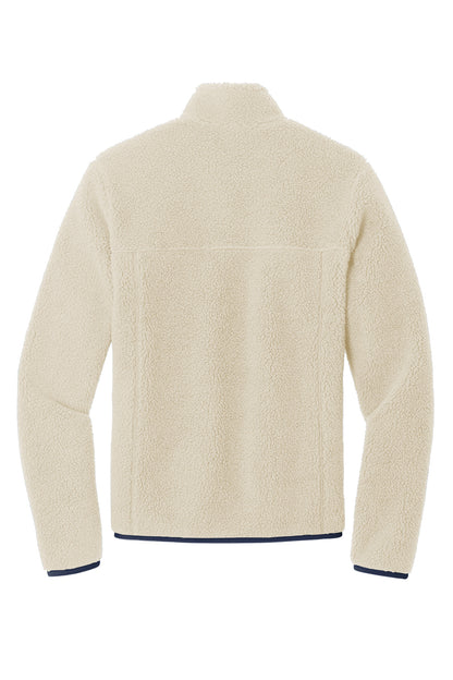 Rear View of Oat/DsBNv Port Authority Camp Fleece Snap Pullover F140