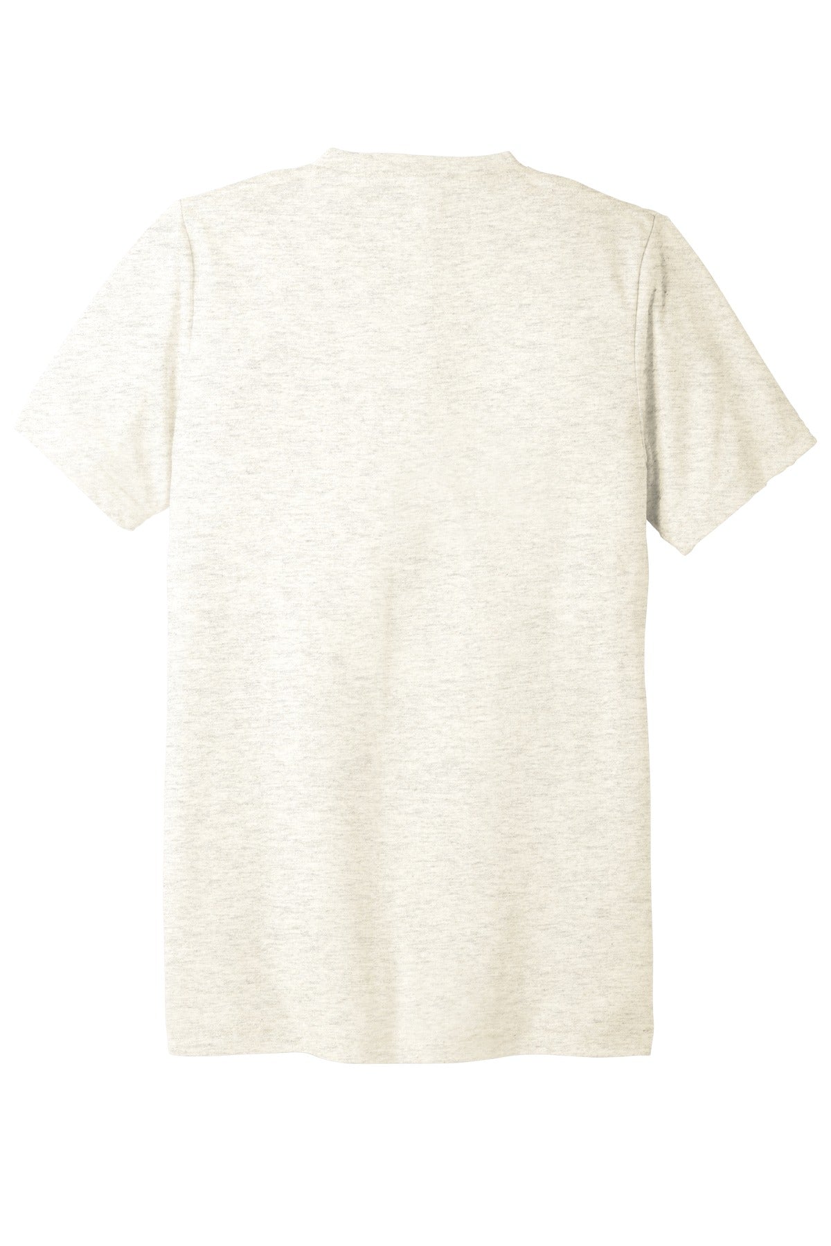 Rear View of Oatmeal TB BELLA+CANVAS Unisex Triblend Short Sleeve V-Neck Te. BC3415